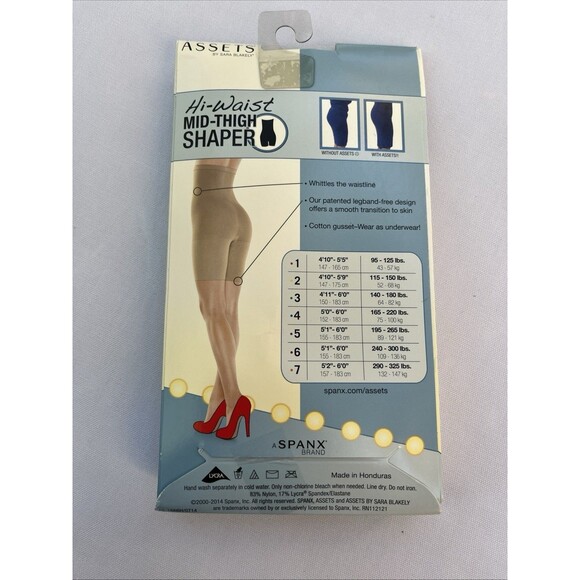 SPANX Assets Mid-Thigh Hi-Waist Shaper Black Slimming Shapewear NWT - Picture 3 of 4
